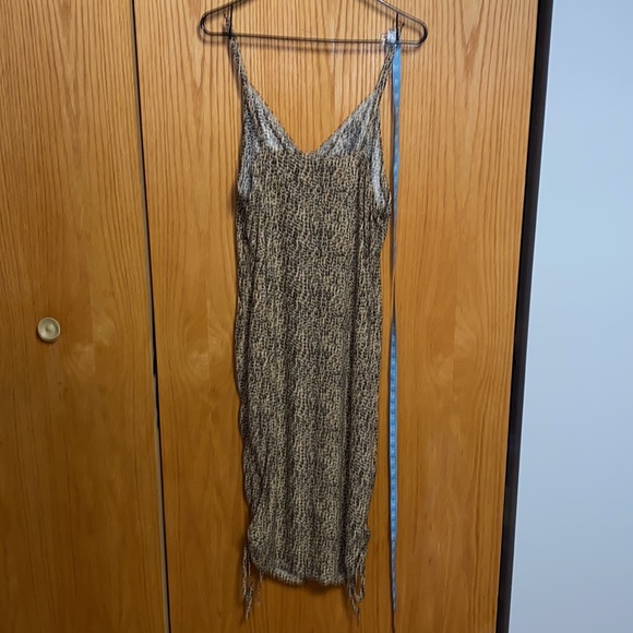 Drawstring Ruched Leopard Dress - Picture 10 of 13